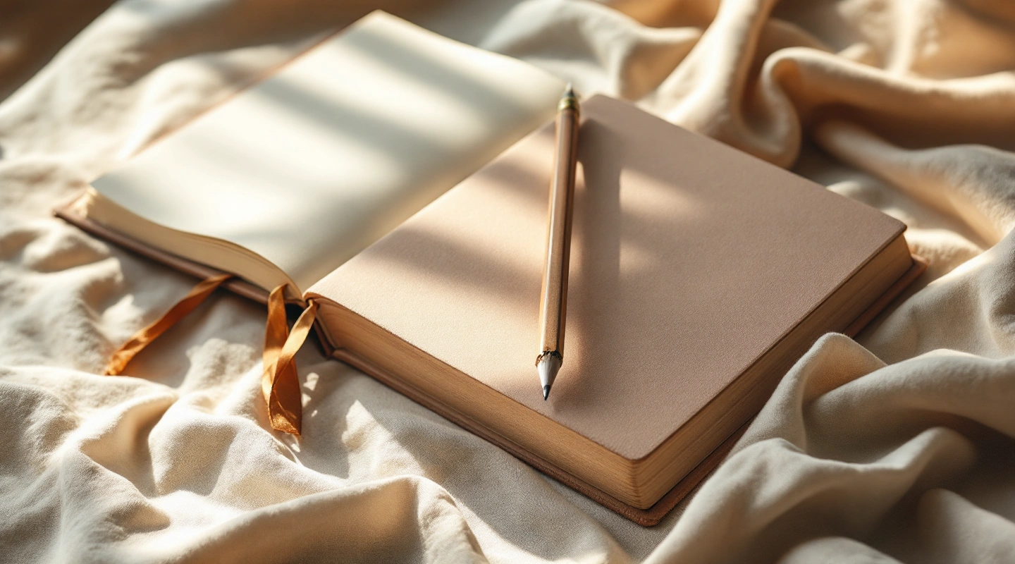 Unbranded books and paper reading materials on a naturally lit table.