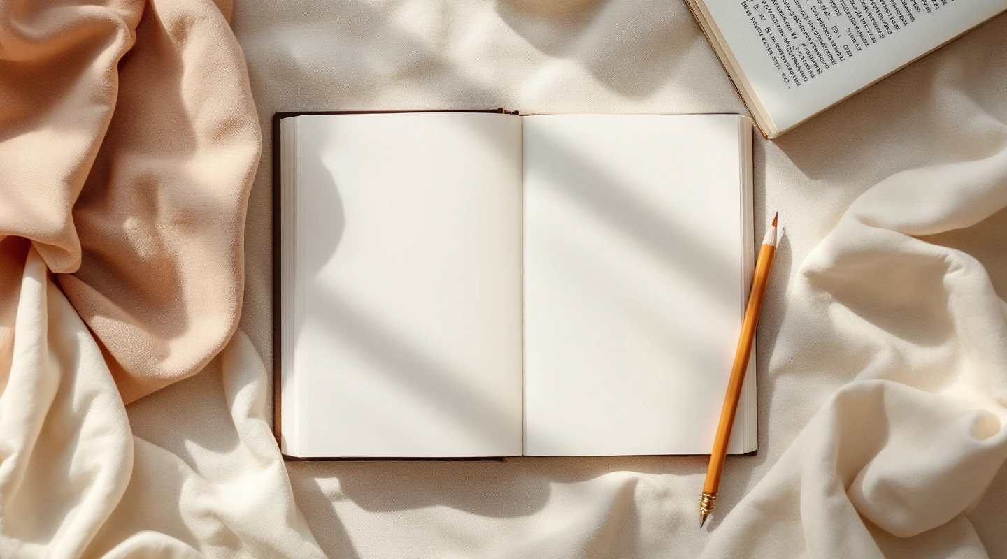 Unbranded books and paper reading materials on a naturally lit table.